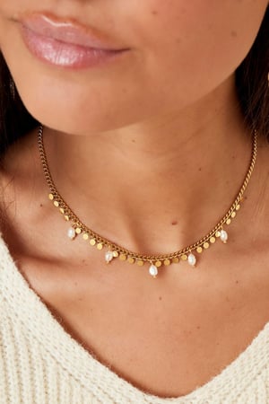 Collana con perle e cerchi Silver Color Stainless Steel h5 Immagine3